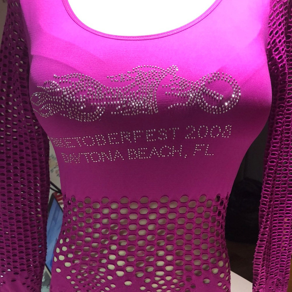 Hot pink biker shirt